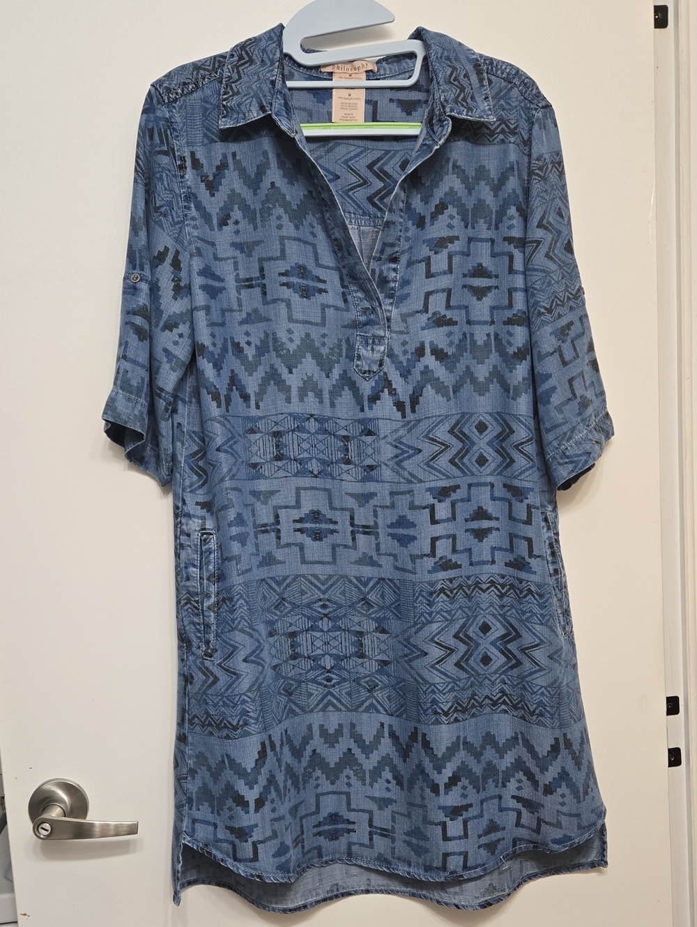 Philosophy Blue Geo-Pattern Swim Coverup